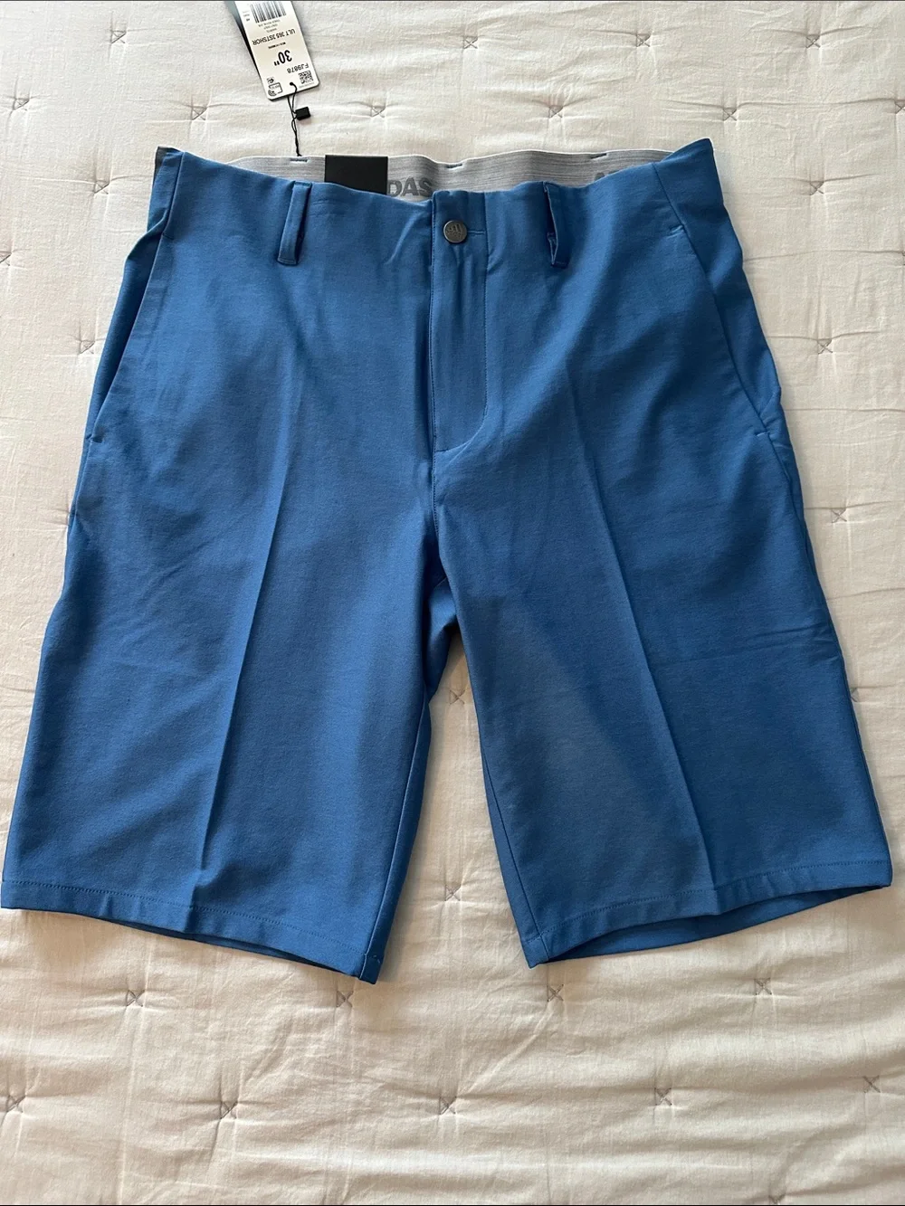 adidas Men's Ultimate 365 Blue Flat-Front Performance Shorts